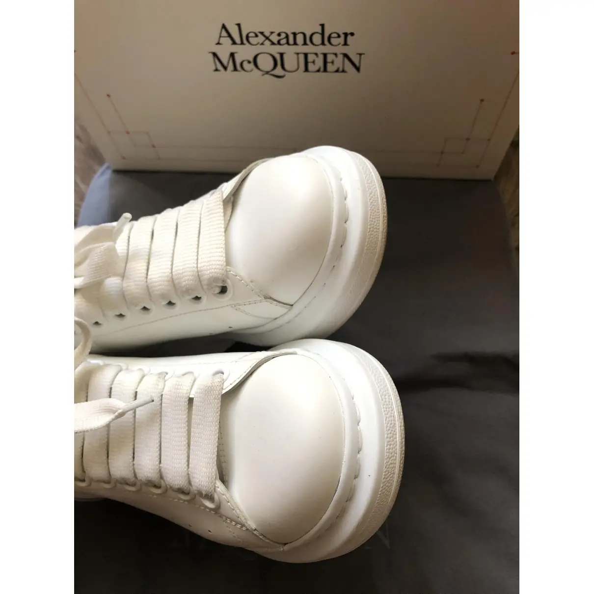 Oversize leather trainers Alexander McQueen