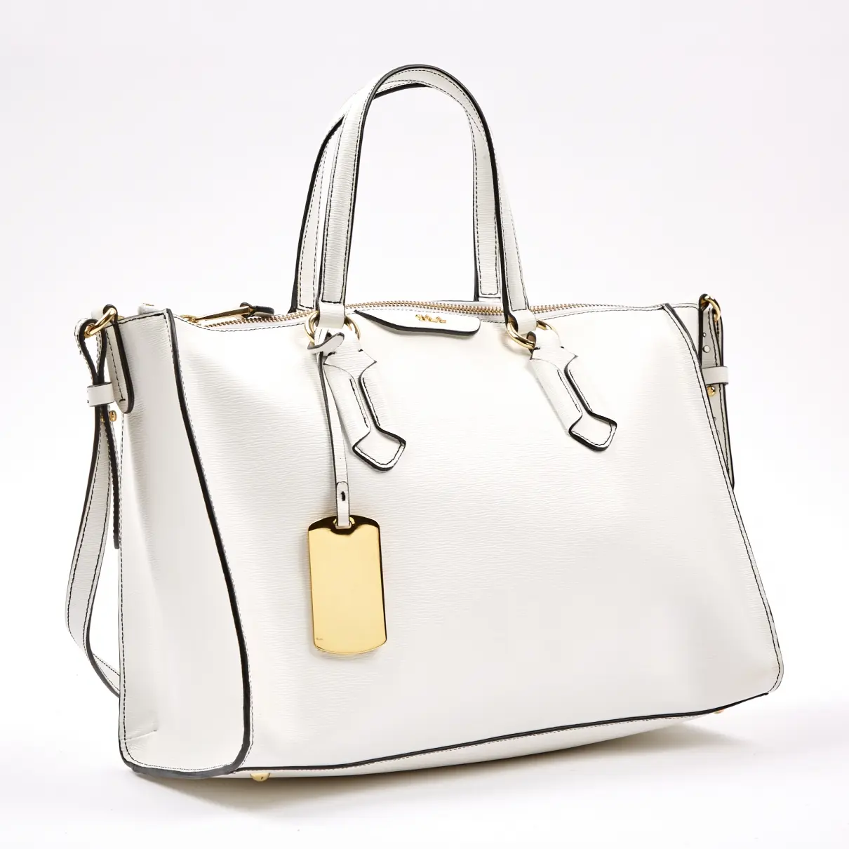 Ralph Lauren Collection White Leather Handbag for sale