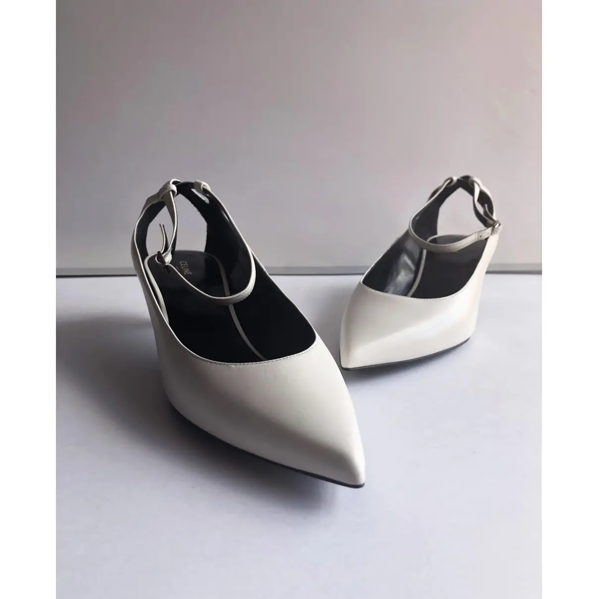 Sharp leather heels Celine