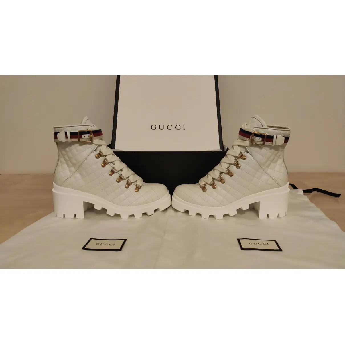 Buy Gucci Sylvie leather ankle boots online