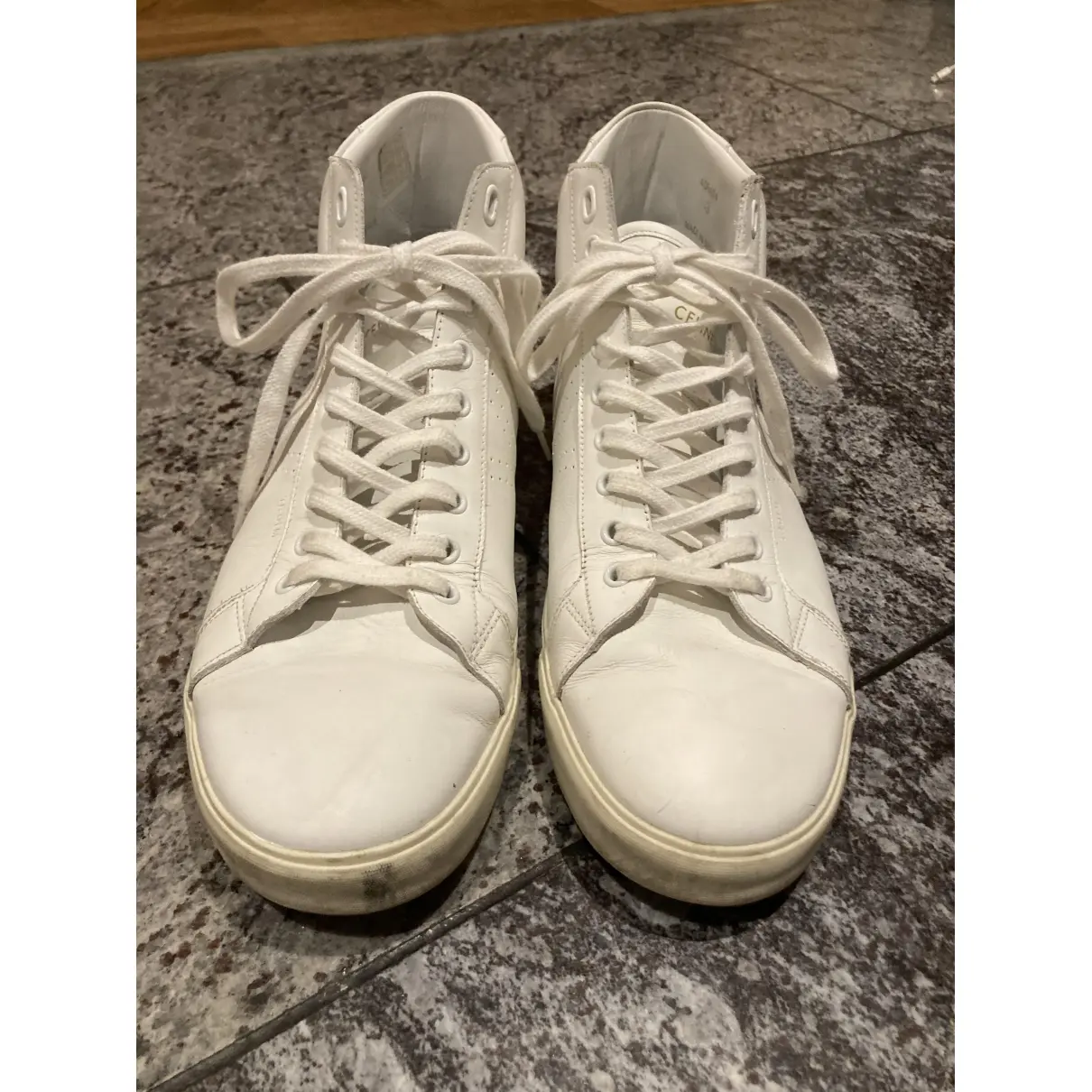 Buy Celine Triomphe leather high trainers online