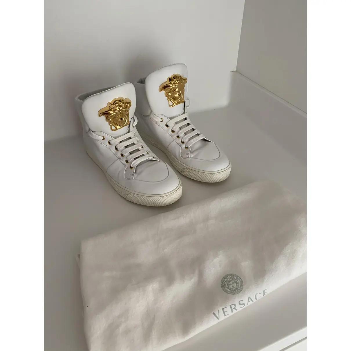 Buy Versace Leather high trainers online