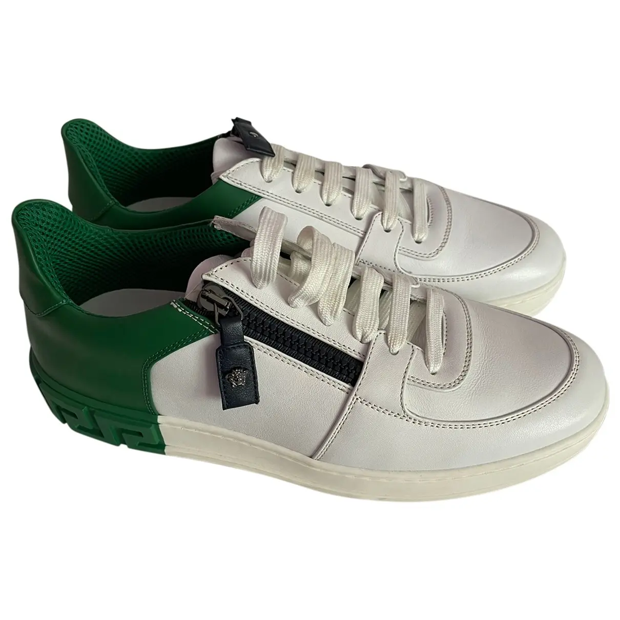 Leather low trainers Versace