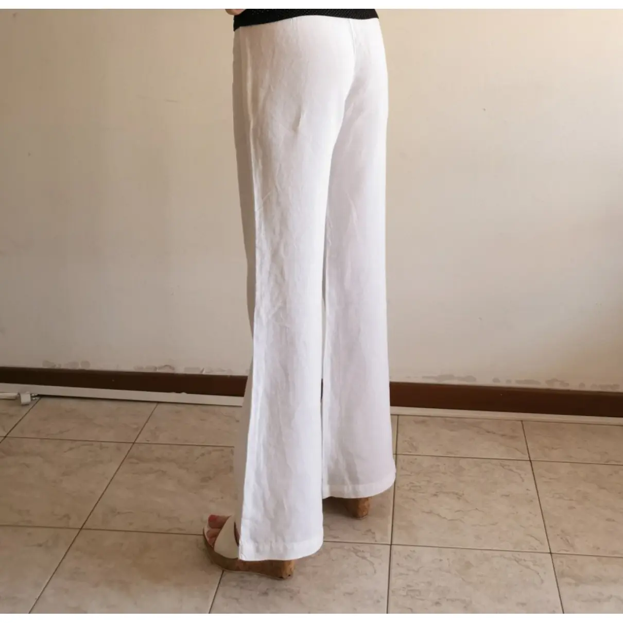 Linen large pants Trussardi - Vintage