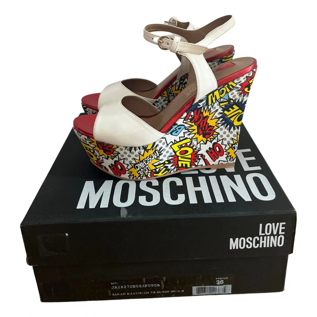 Patent leather sandal Moschino Love