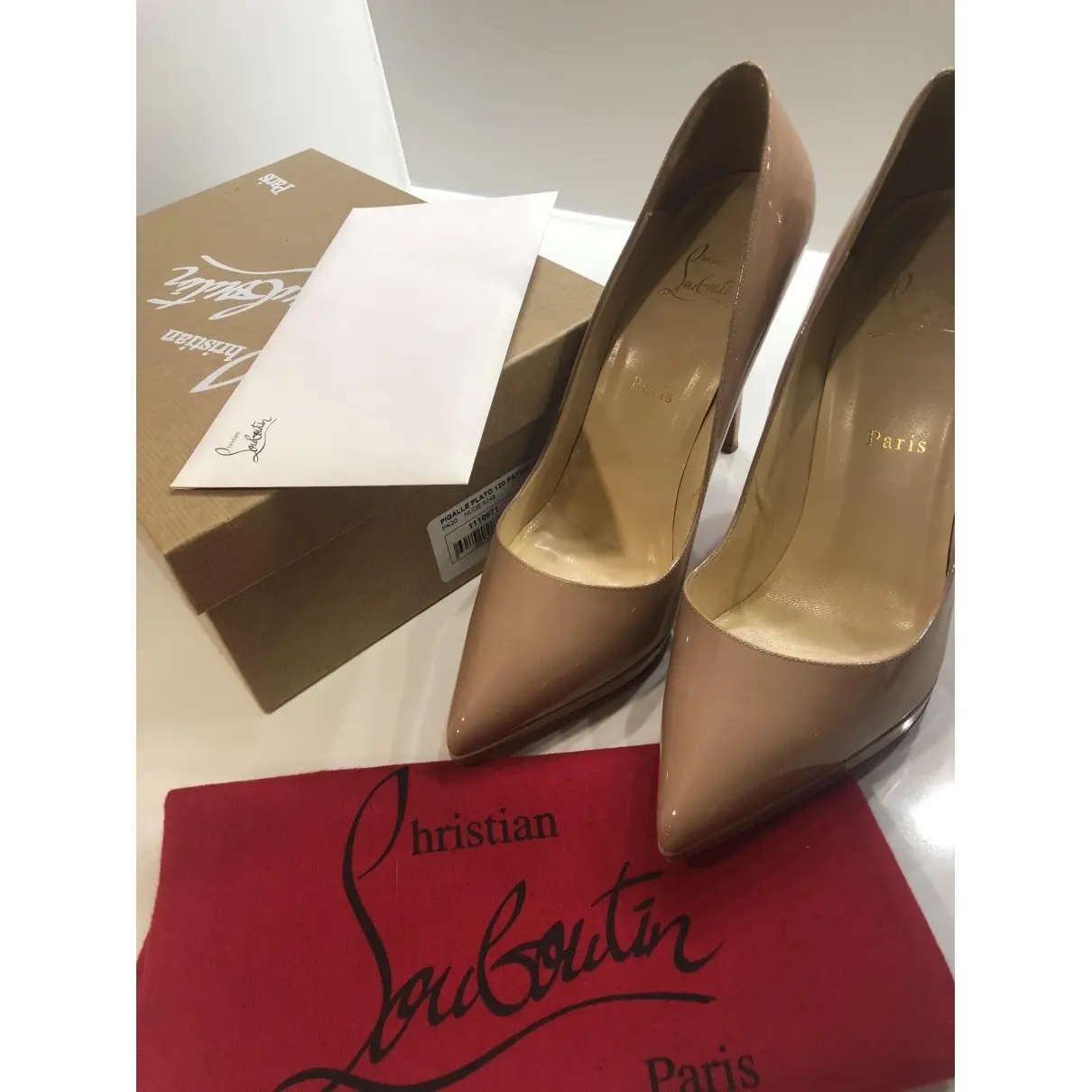 Christian Louboutin Pigalle Plato patent leather heels for sale