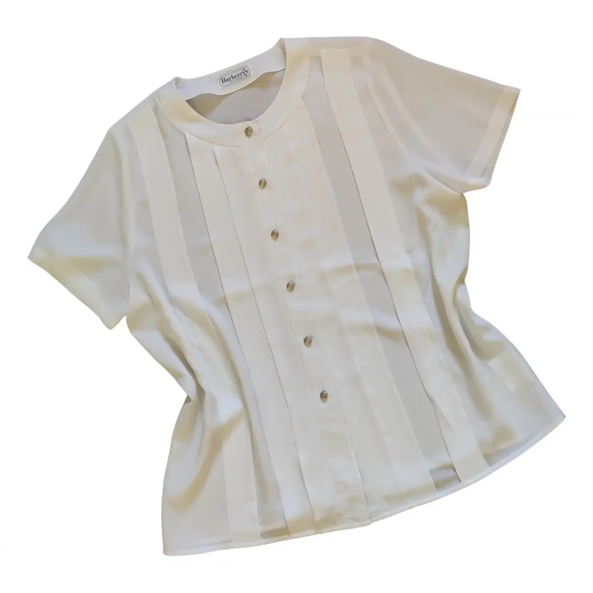 White Polyester Top Burberry - Vintage