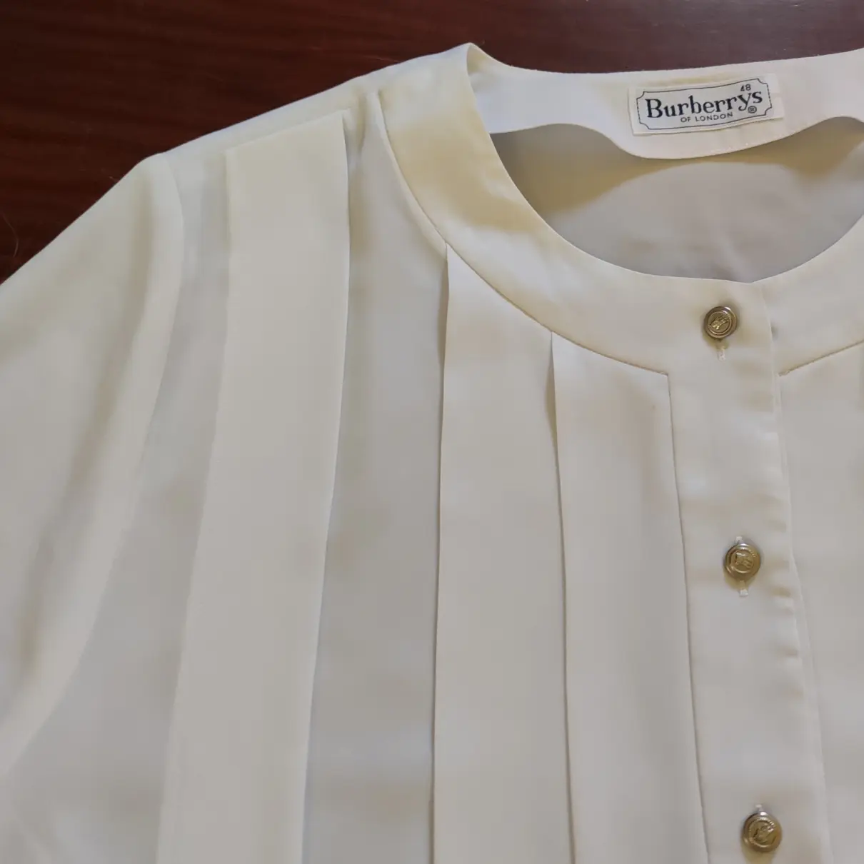 White Polyester Top Burberry - Vintage