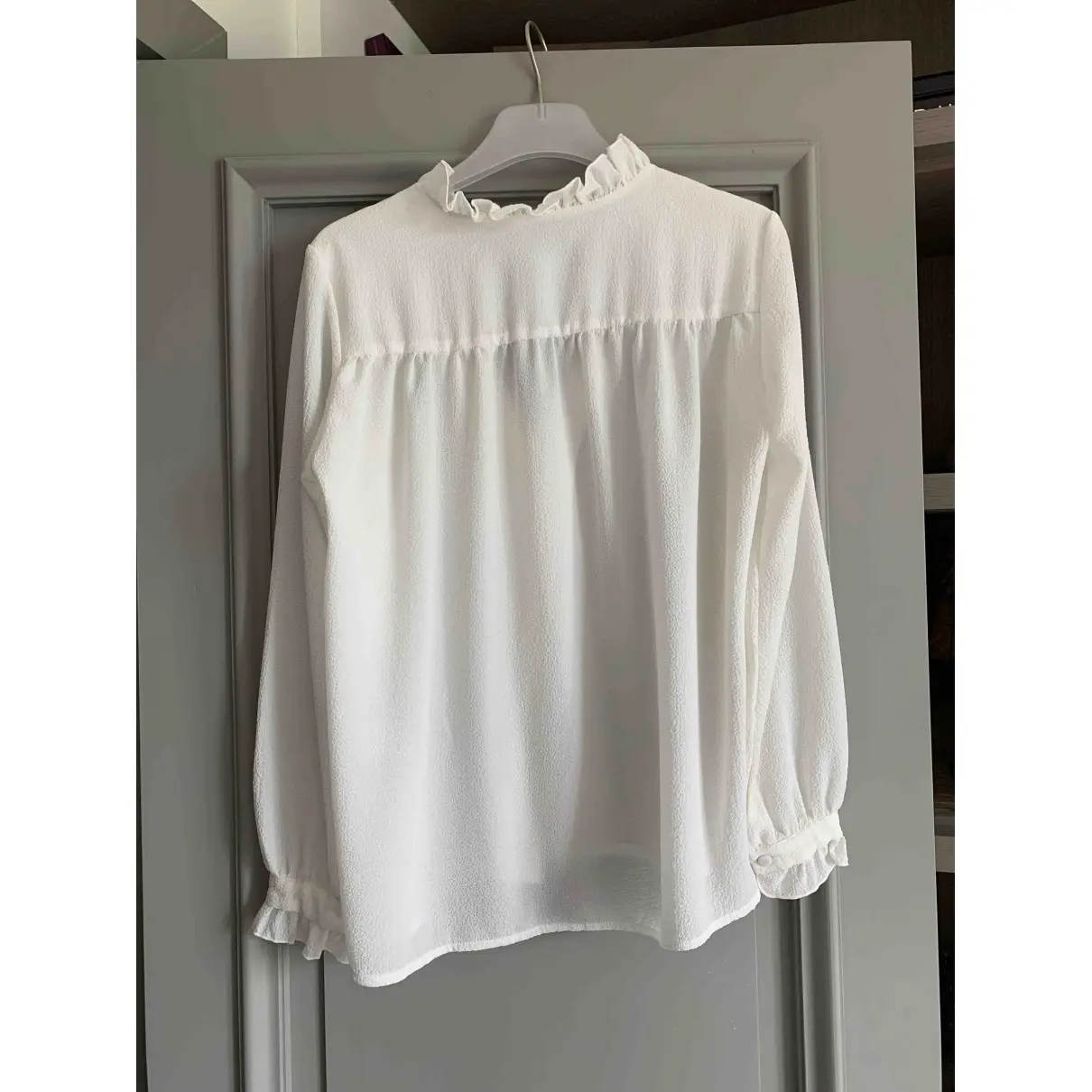 Navy Paris White Polyester Top for sale