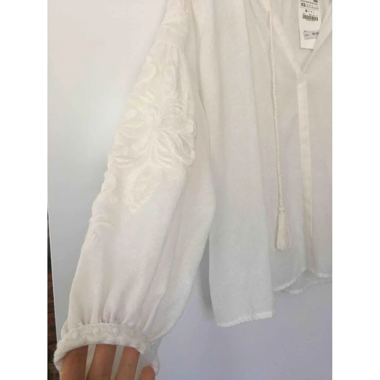 White Polyester Top Zara