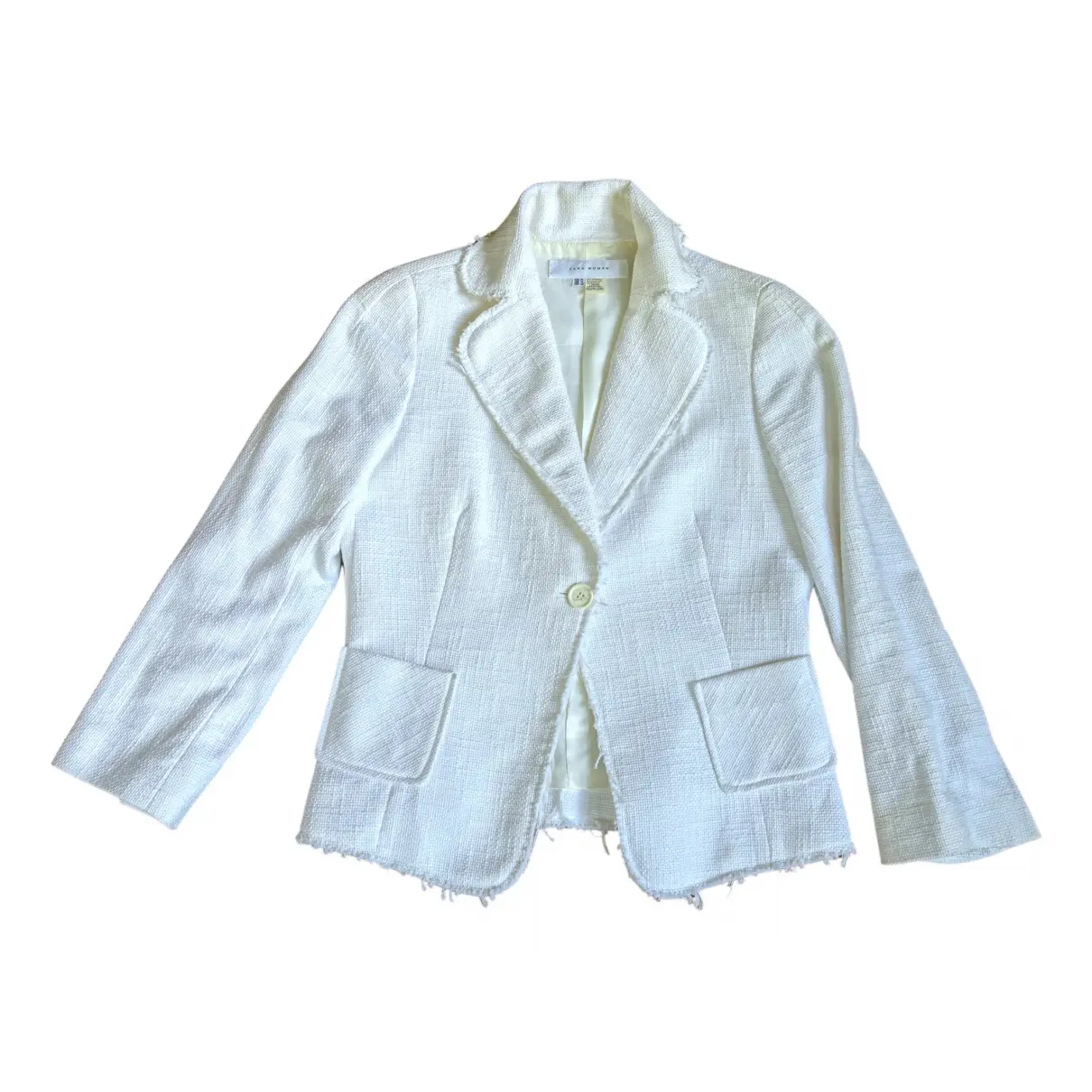White Tweed Jacket Zara