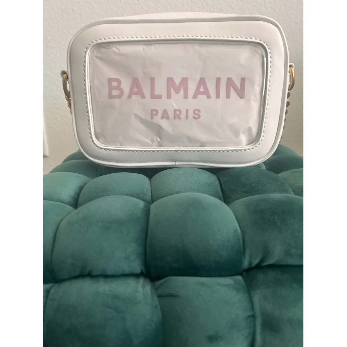 Buy Balmain Vegan leather clutch bag online