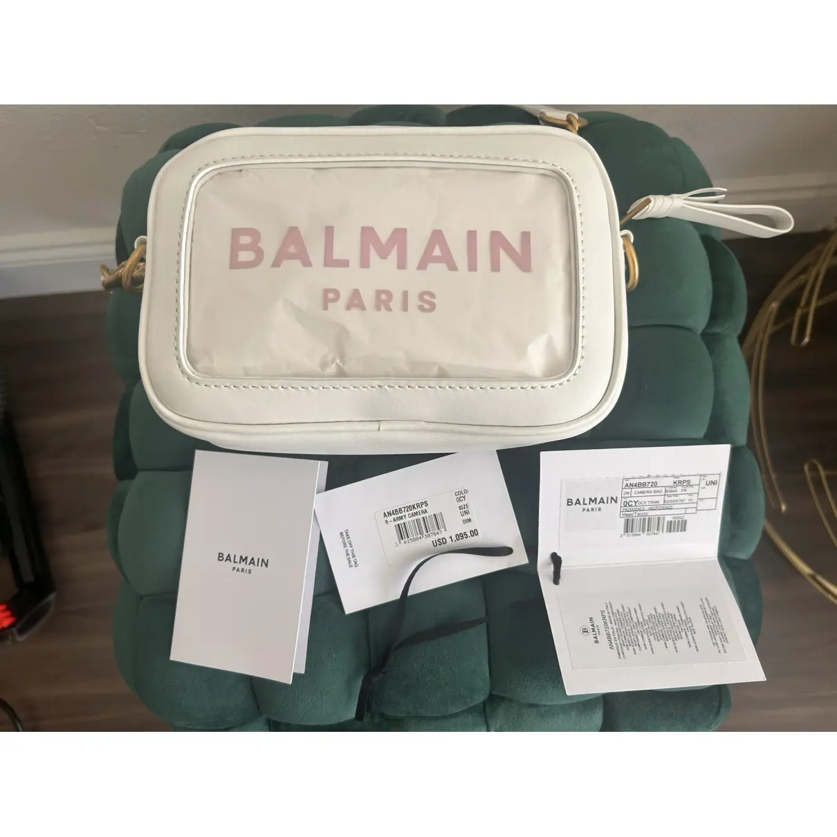 Vegan leather clutch bag Balmain