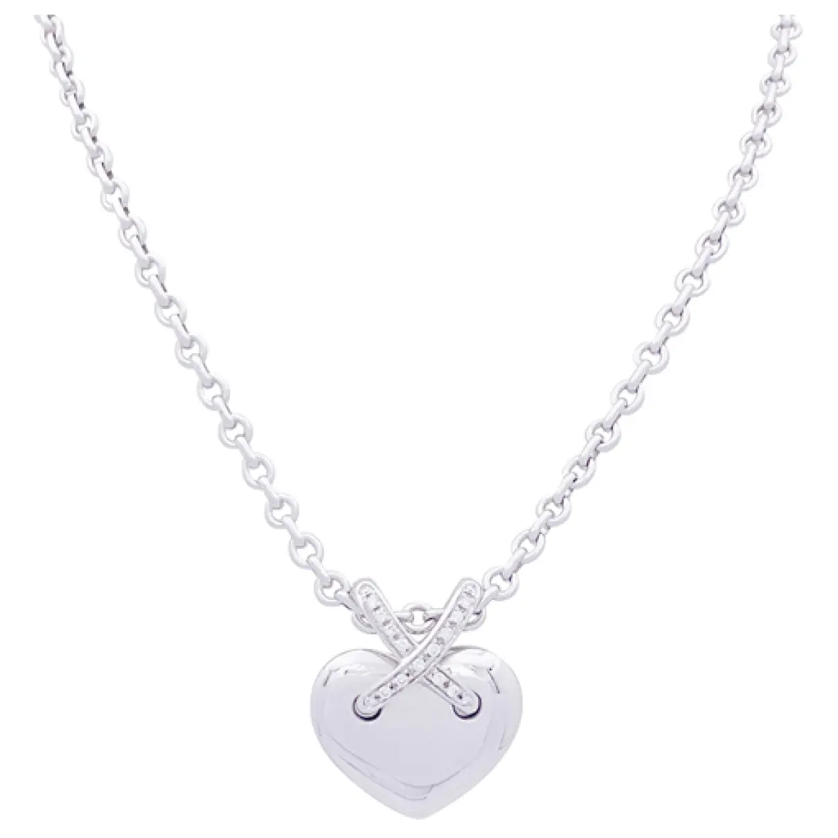 Liens white gold necklace