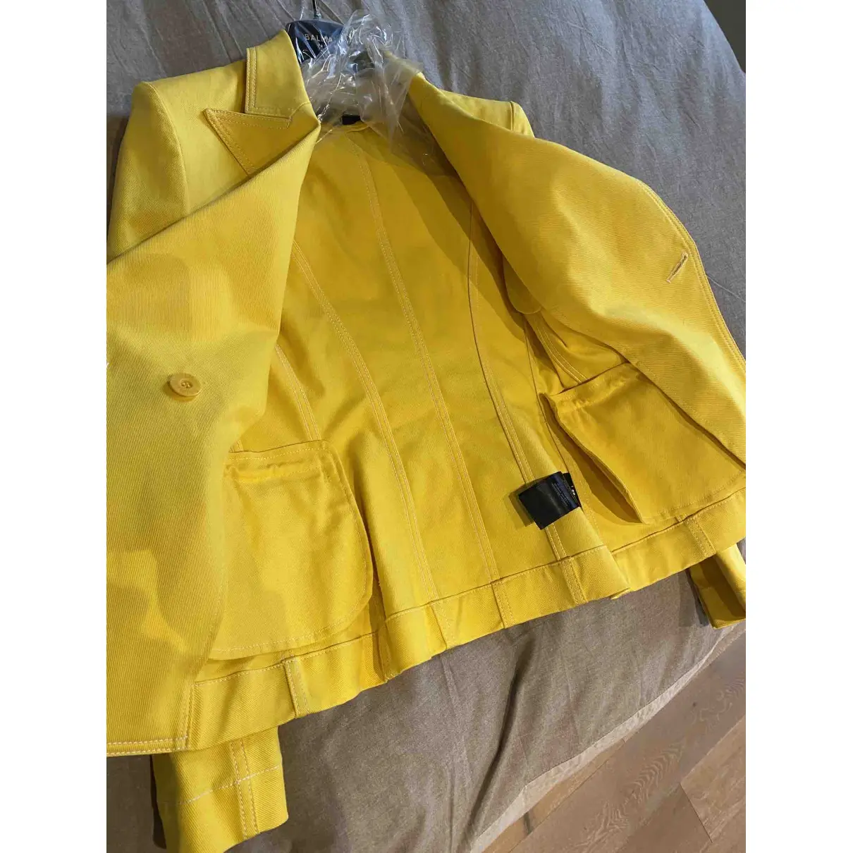 Yellow Cotton Jacket Balmain