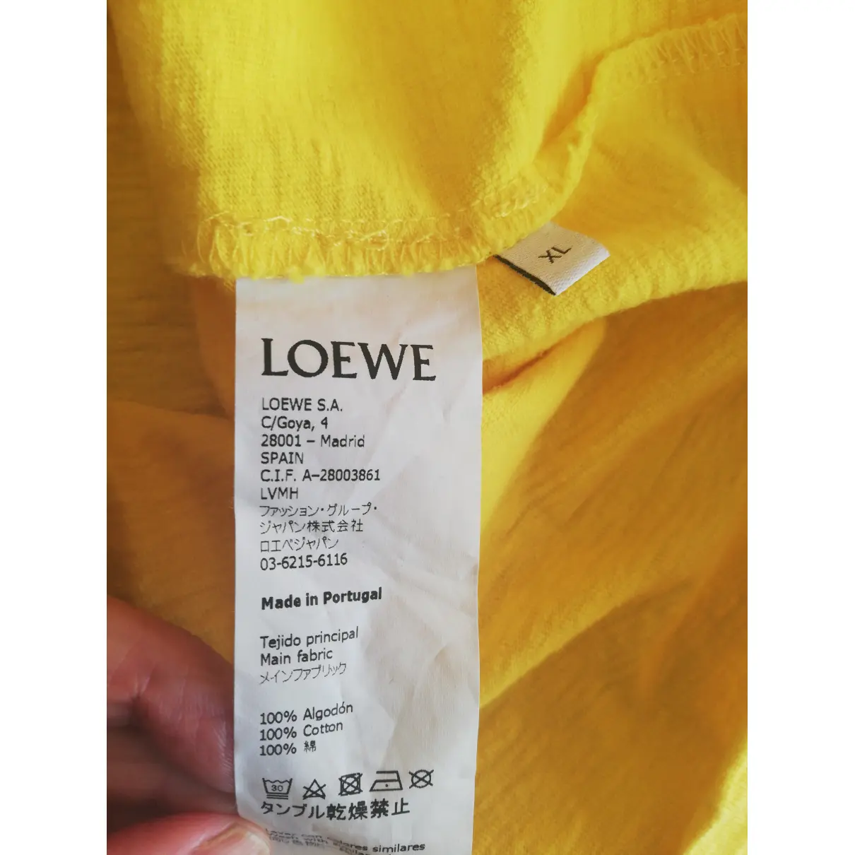 Yellow Cotton T-shirt Loewe