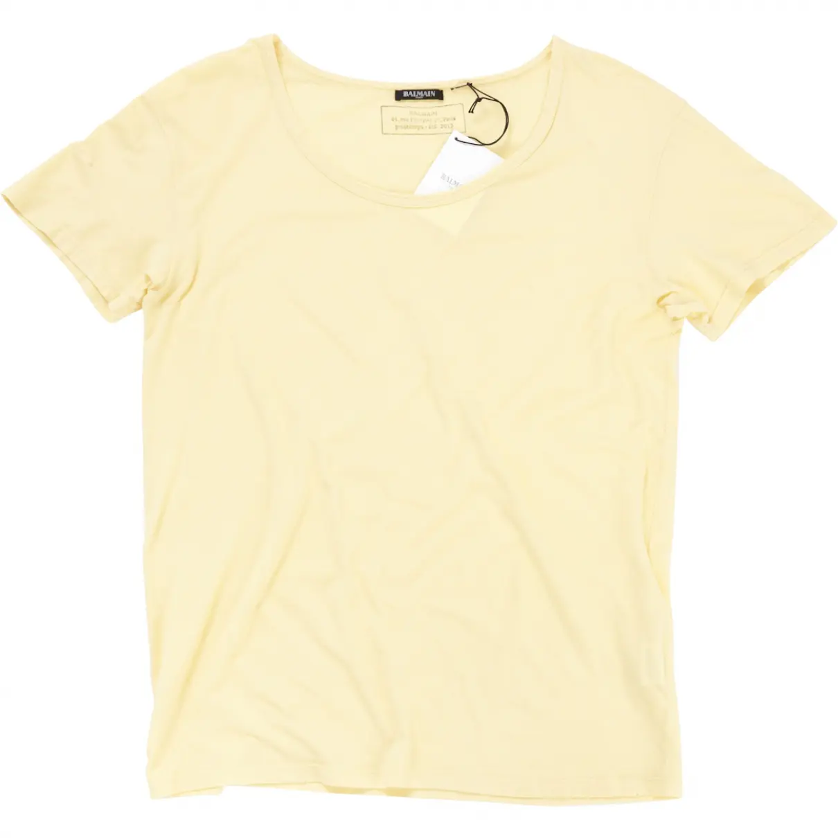 Yellow Cotton T-shirt Balmain