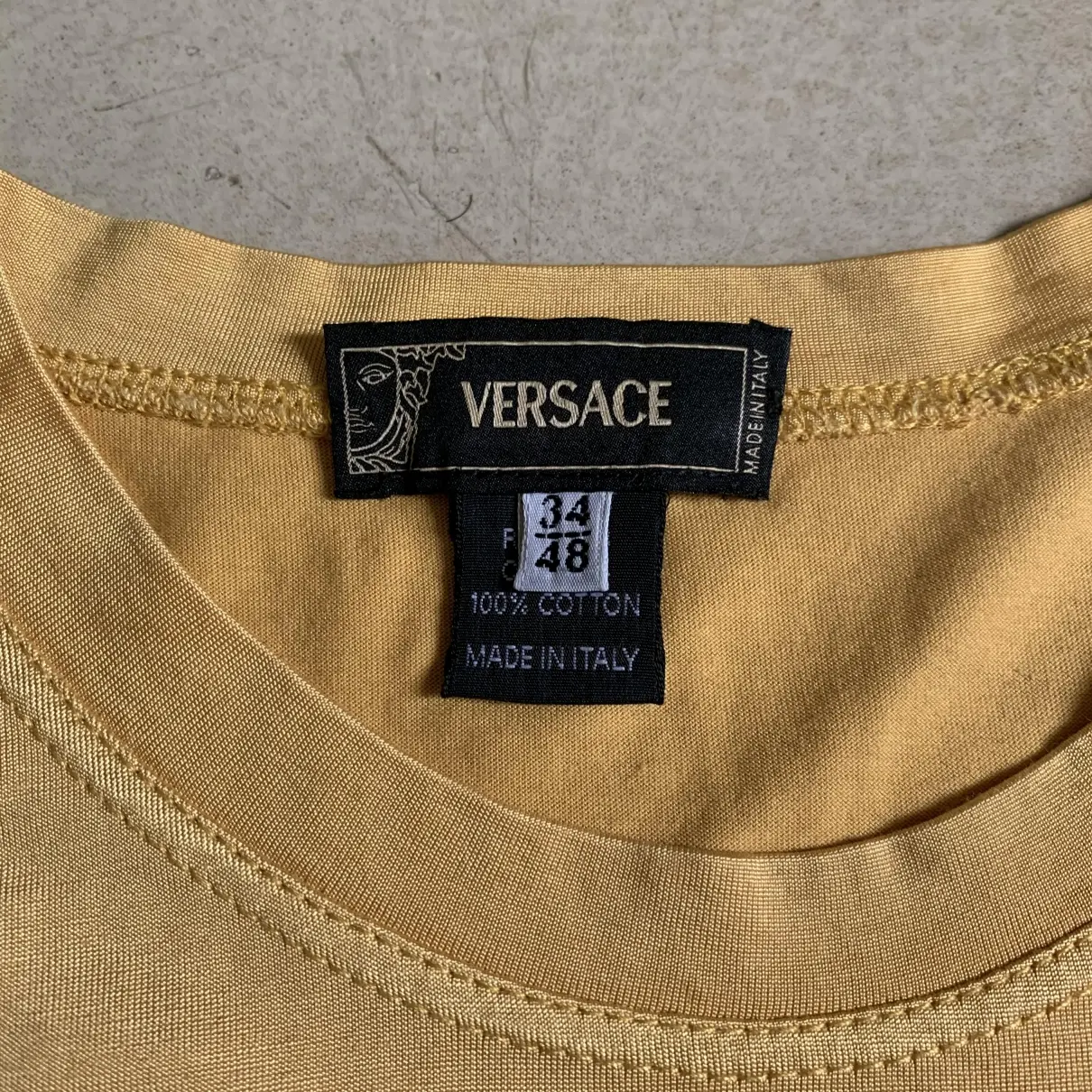 Buy Versace Yellow Cotton T-shirt online - Vintage