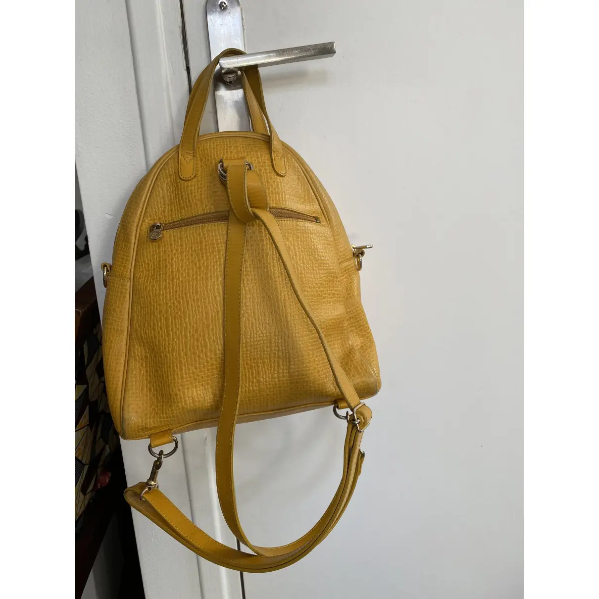 Leather backpack Courrèges - Vintage