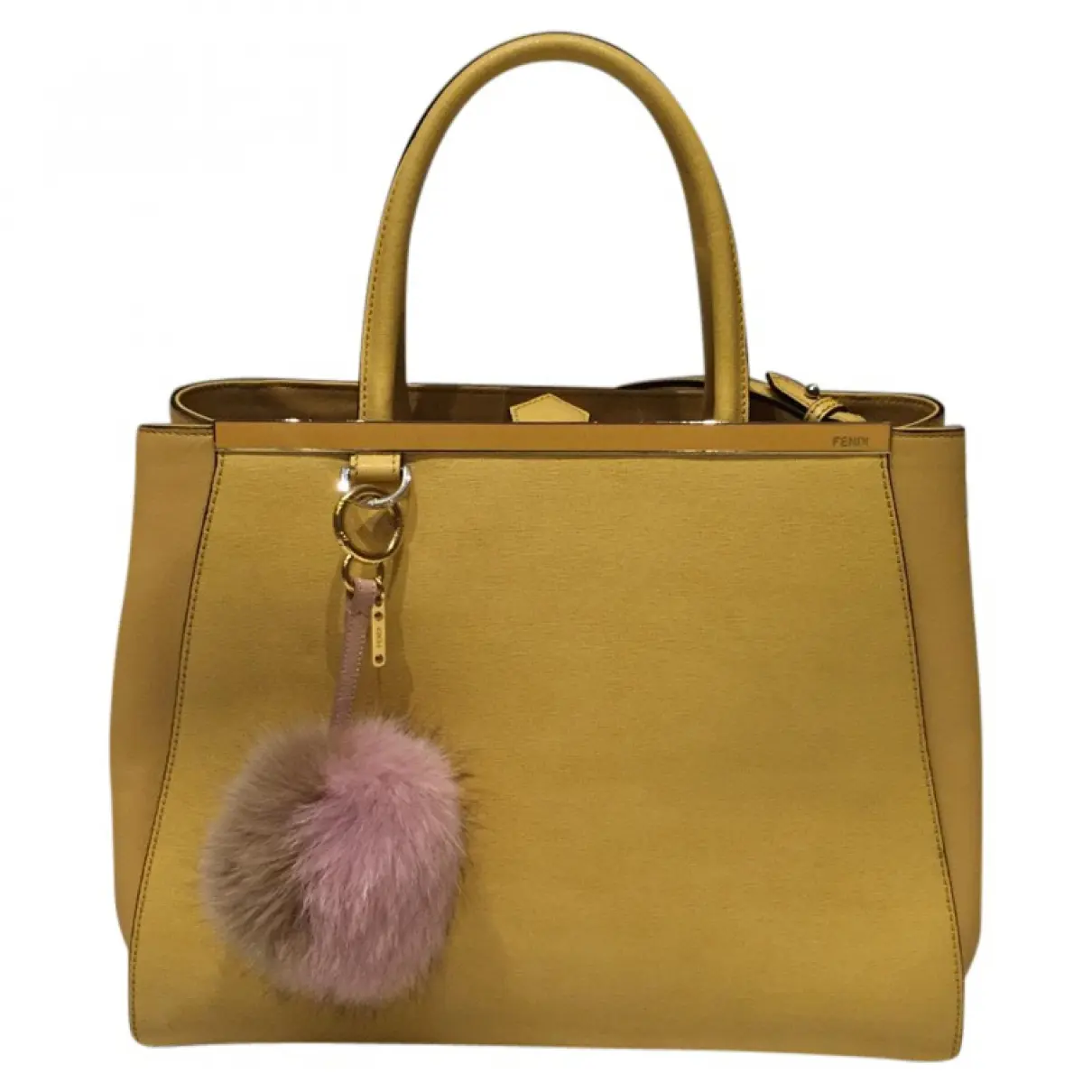 Yellow Leather Handbag 2jours Fendi
