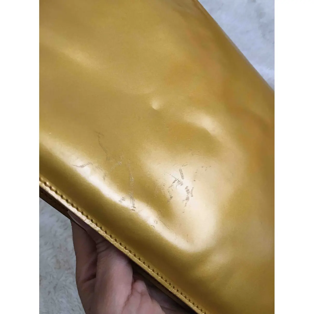 Leather clutch bag Yves Saint Laurent - Vintage