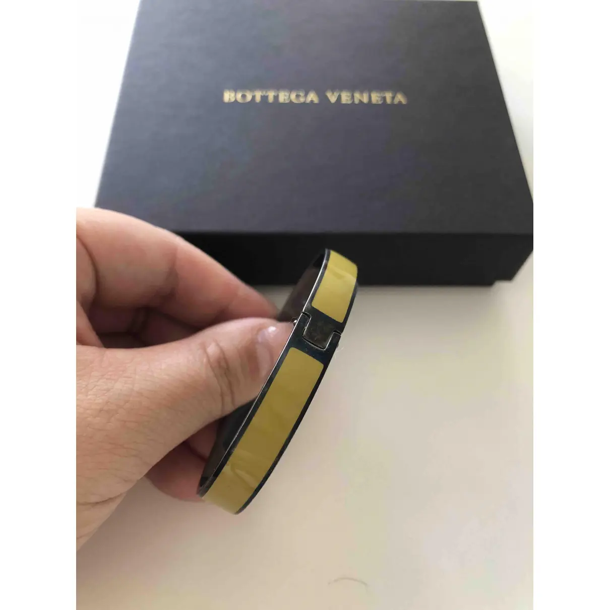 Buy Bottega Veneta Yellow Metal Bracelet online