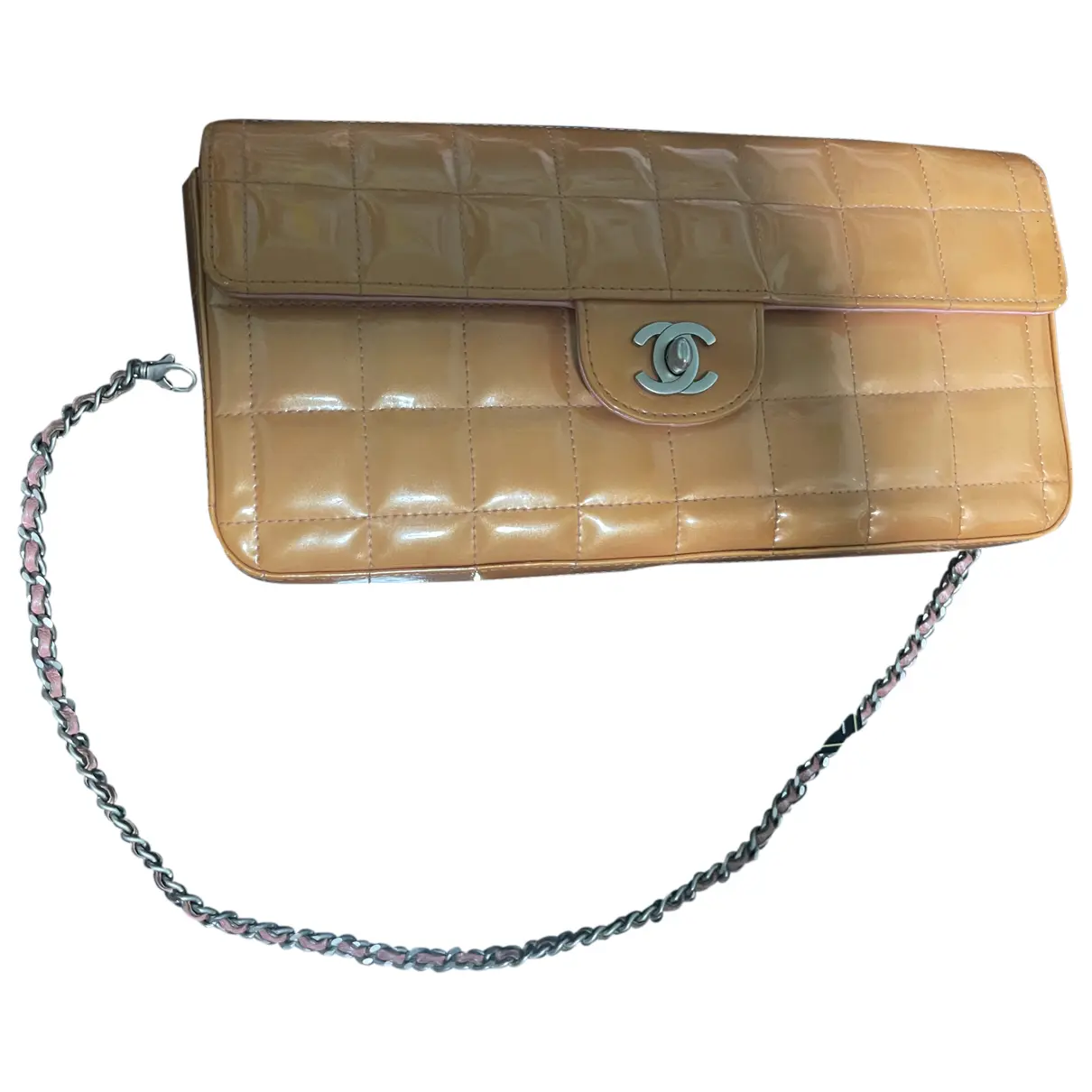 East West Chocolate Bar patent leather handbag Chanel