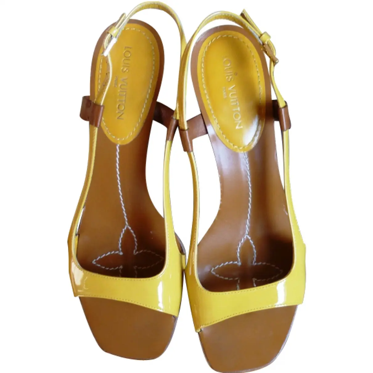 Yellow Patent leather Sandals Louis Vuitton