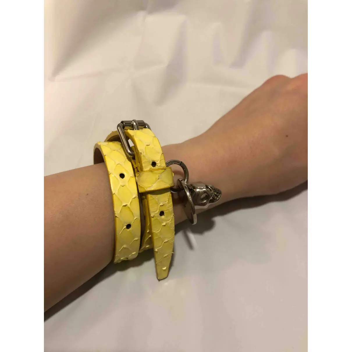 Buy Alexander McQueen Python bracelet online