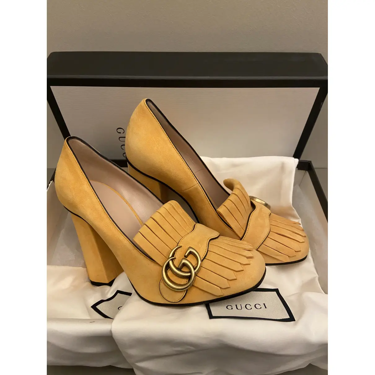 Marmont heels Gucci