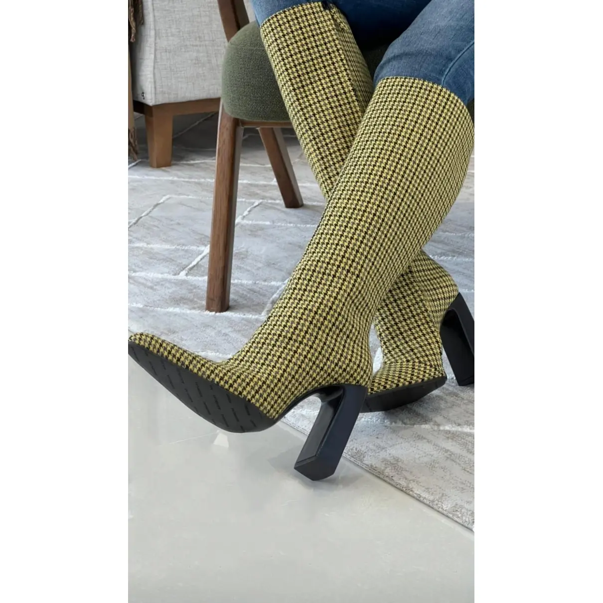 Tweed boots Balenciaga