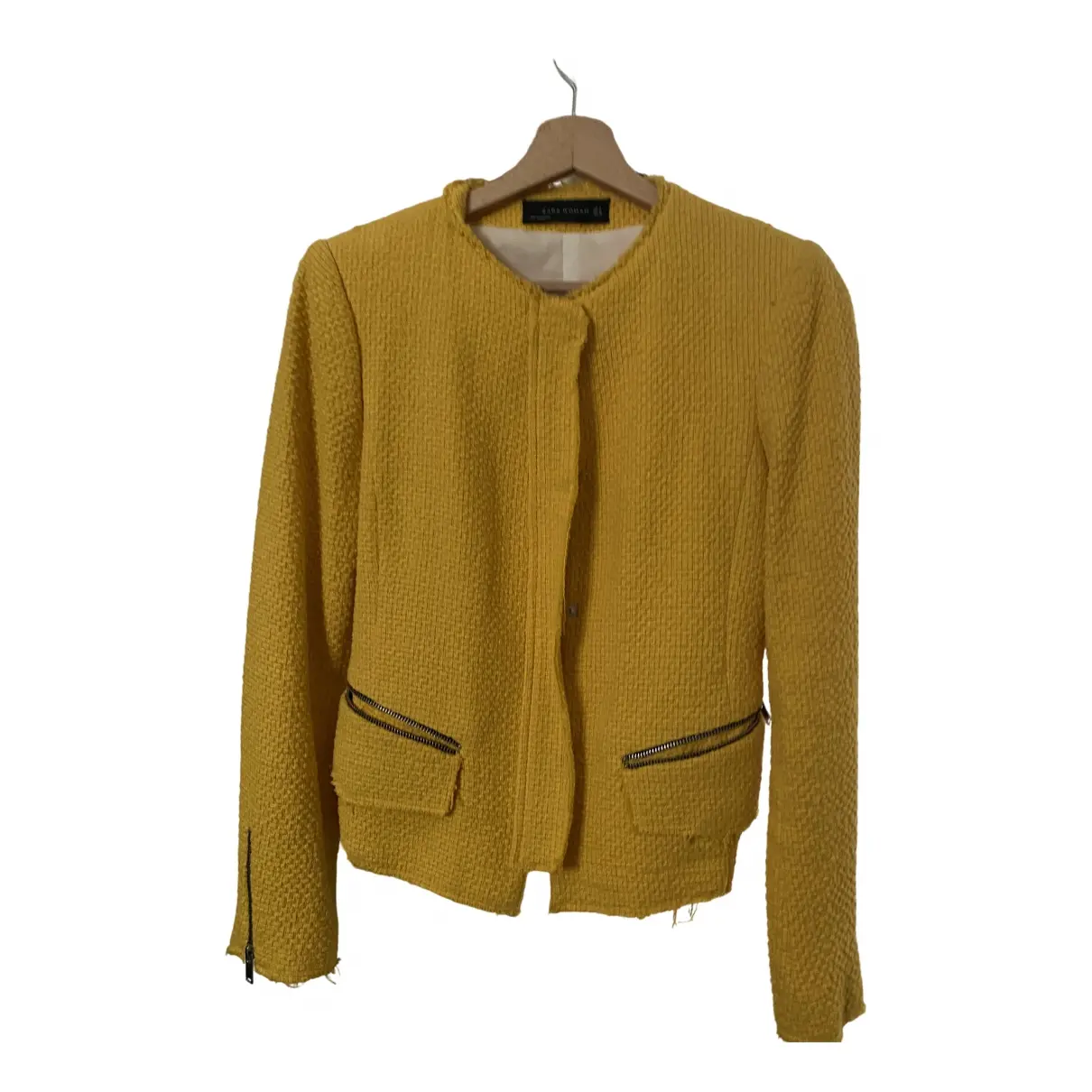 Yellow Tweed Jacket Zara