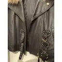 Leather biker jacket Moschino Love