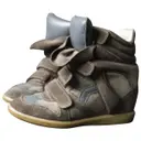 Anthracite Leather Trainers Isabel Marant