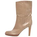 Beige Leather Ankle boots Sergio Rossi