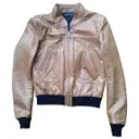 Beige Leather Biker jacket Balenciaga
