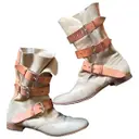 Beige Leather Boots Vivienne Westwood