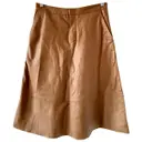 Leather mid-length skirt Set