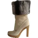 Beige Suede Boots Christian Dior