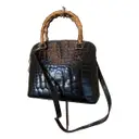 Bamboo crocodile handbag Gucci - Vintage