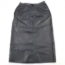 Buy Akris Leather mid-length skirt online