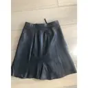 Leather mid-length skirt Alaïa