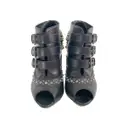 Buy Alexander McQueen Leather open toe boots online