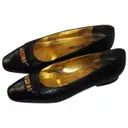 Black Leather Ballet flats Moschino