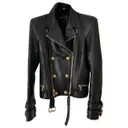 Leather biker jacket Balmain For H&M