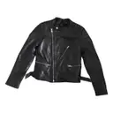 Leather biker jacket Blk Dnm