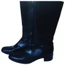 Black Leather Boots Jil Sander