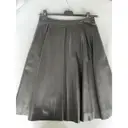 Buy Burberry Leather mid-length skirt online