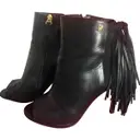 Leather open toe boots Carolina Herrera