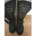 Leather biker boots Chanel - Vintage